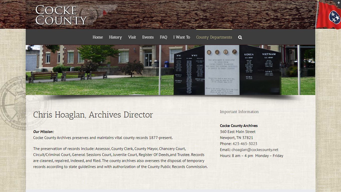 Records & Archives – Cocke County Tennessee